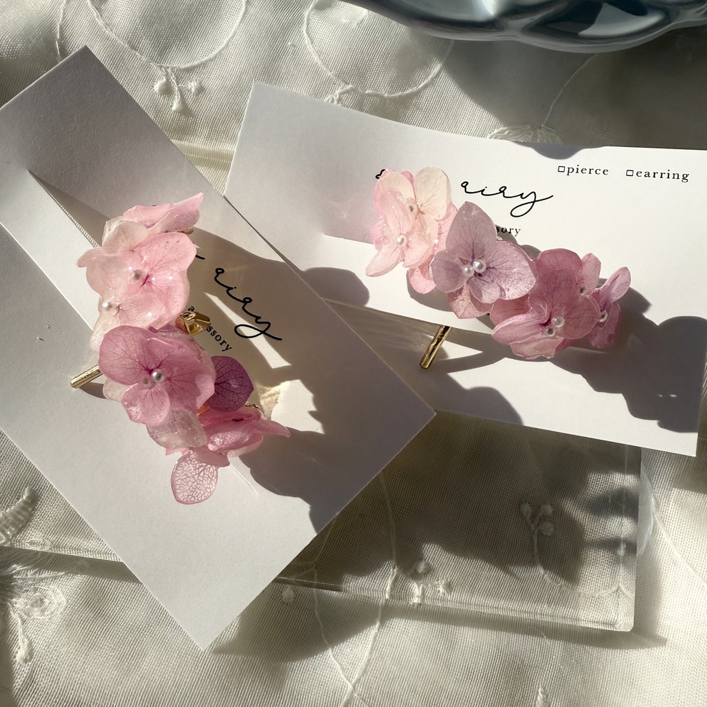 no.265 限定セット パステルライラックの紫陽花ポニーフック 紫陽花 アジサイ パール ヘアアクセサリー