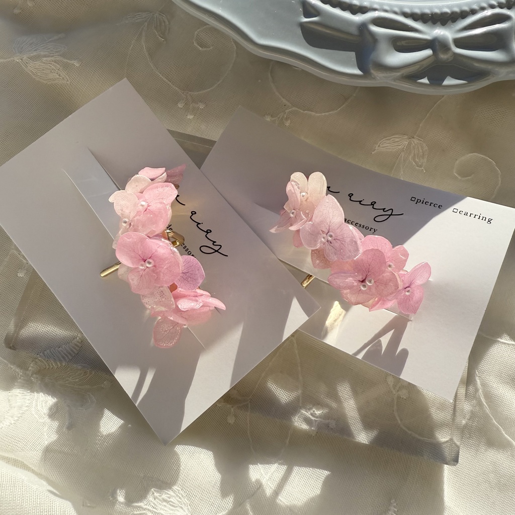 no.265 限定セット パステルライラックの紫陽花ポニーフック 紫陽花 アジサイ パール ヘアアクセサリー