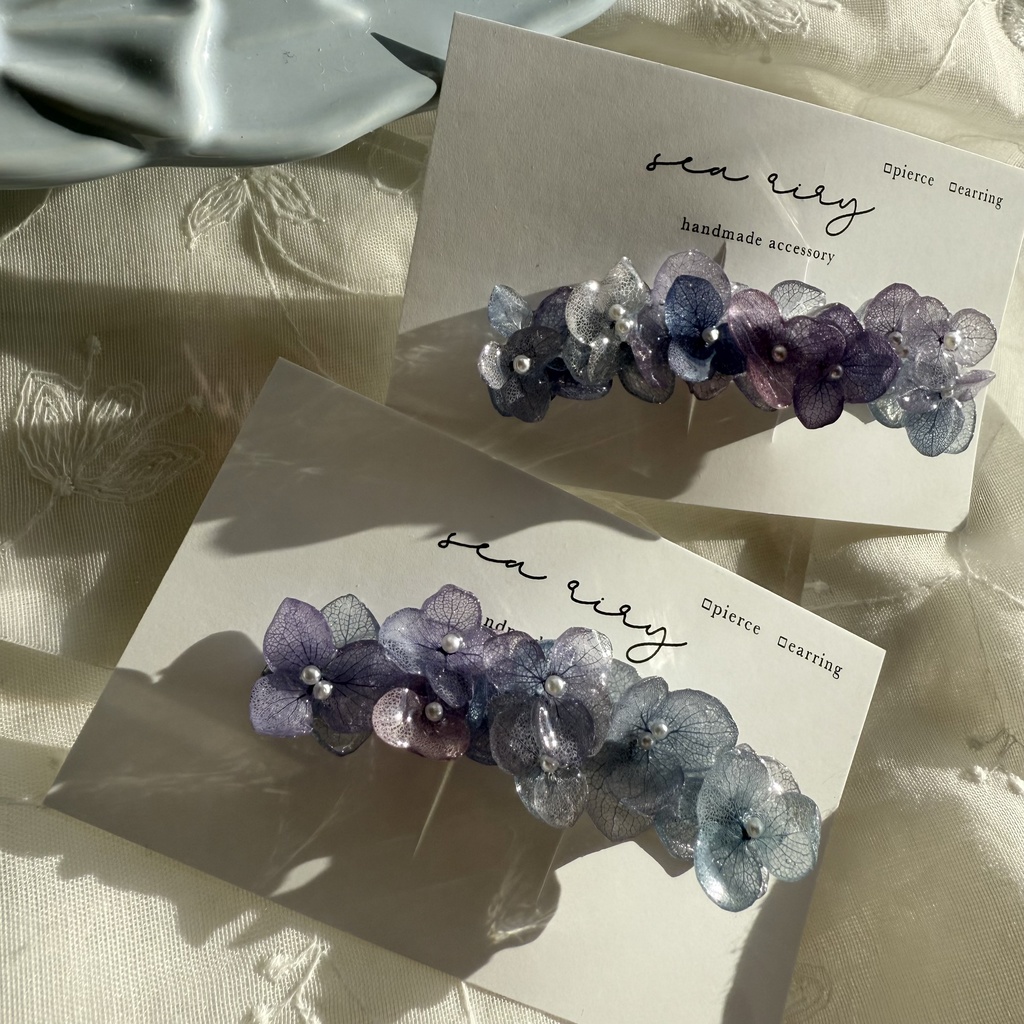 no.269 限定セット マーメイドの紫陽花ヘアクリップ 本物のお花 アジサイ ヘアクリップ 髪飾り 着物