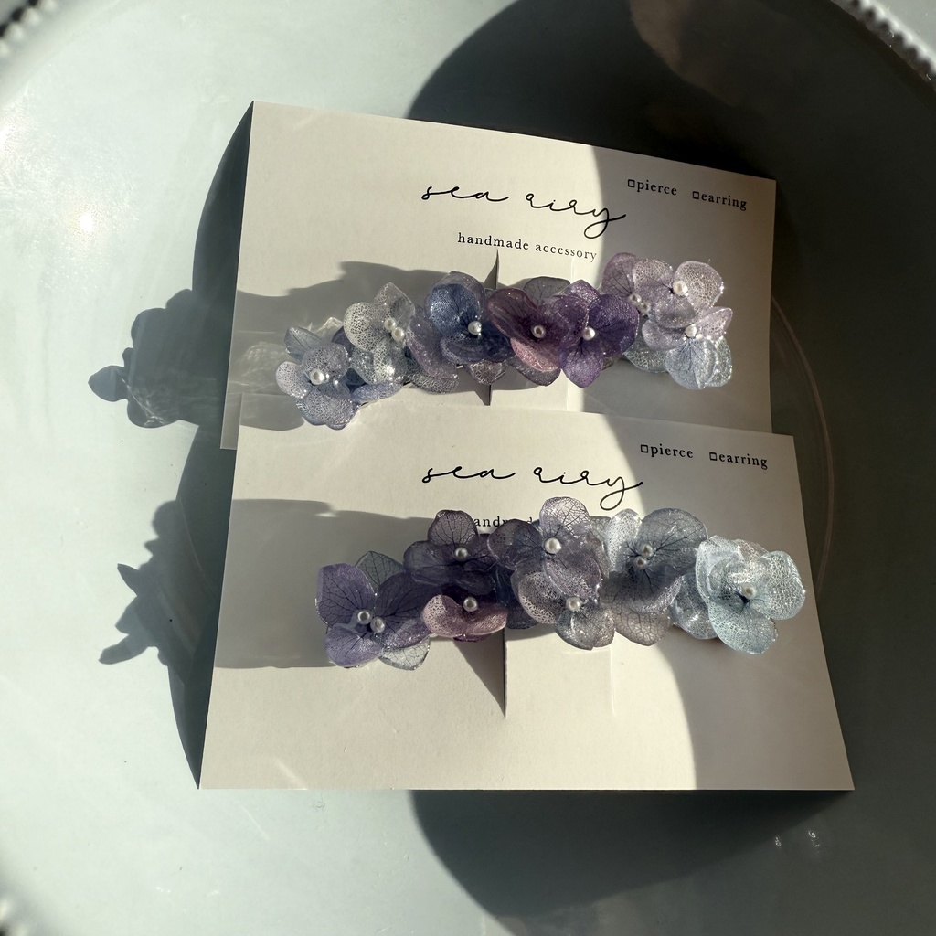 no.269 限定セット マーメイドの紫陽花ヘアクリップ 本物のお花 アジサイ ヘアクリップ 髪飾り 着物