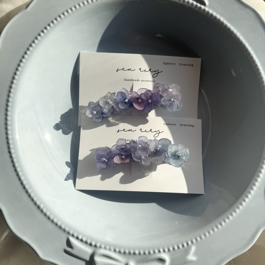 no.269 限定セット マーメイドの紫陽花ヘアクリップ 本物のお花 アジサイ ヘアクリップ 髪飾り 着物