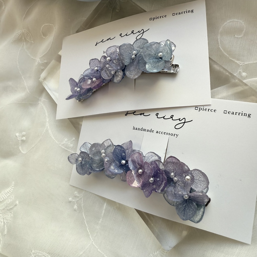 no.269 限定セット マーメイドの紫陽花ヘアクリップ 本物のお花 アジサイ ヘアクリップ 髪飾り 着物