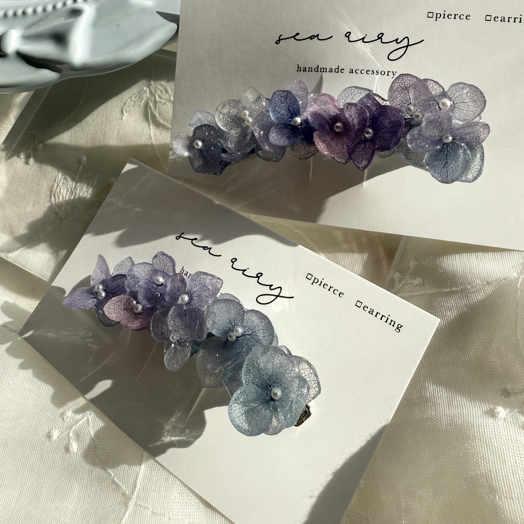 no.269 限定セット マーメイドの紫陽花ヘアクリップ 本物のお花 アジサイ ヘアクリップ 髪飾り 着物