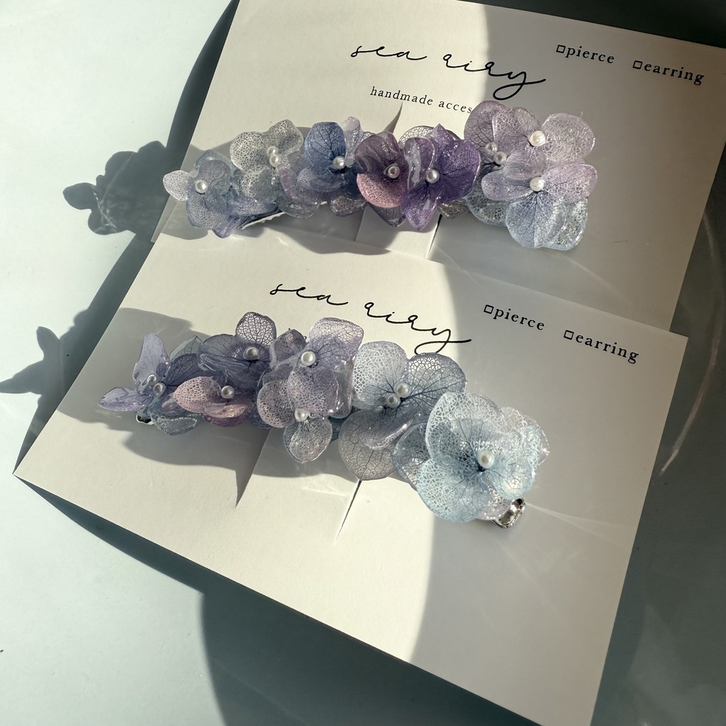 no.269 限定セット マーメイドの紫陽花ヘアクリップ 本物のお花 アジサイ ヘアクリップ 髪飾り 着物