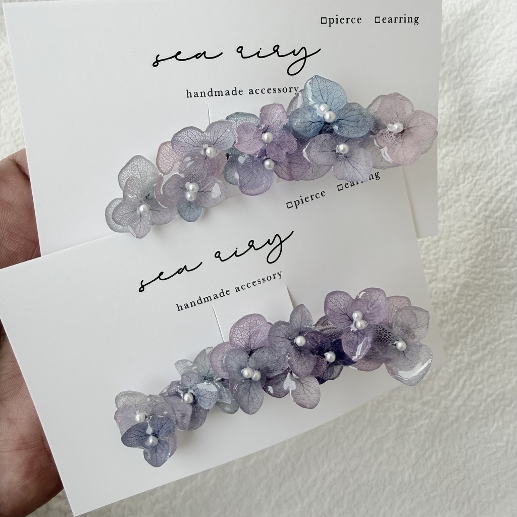 no.274 限定セット マーメイドの紫陽花ヘアクリップ 本物のお花 アジサイ ヘアクリップ 髪飾り 着物