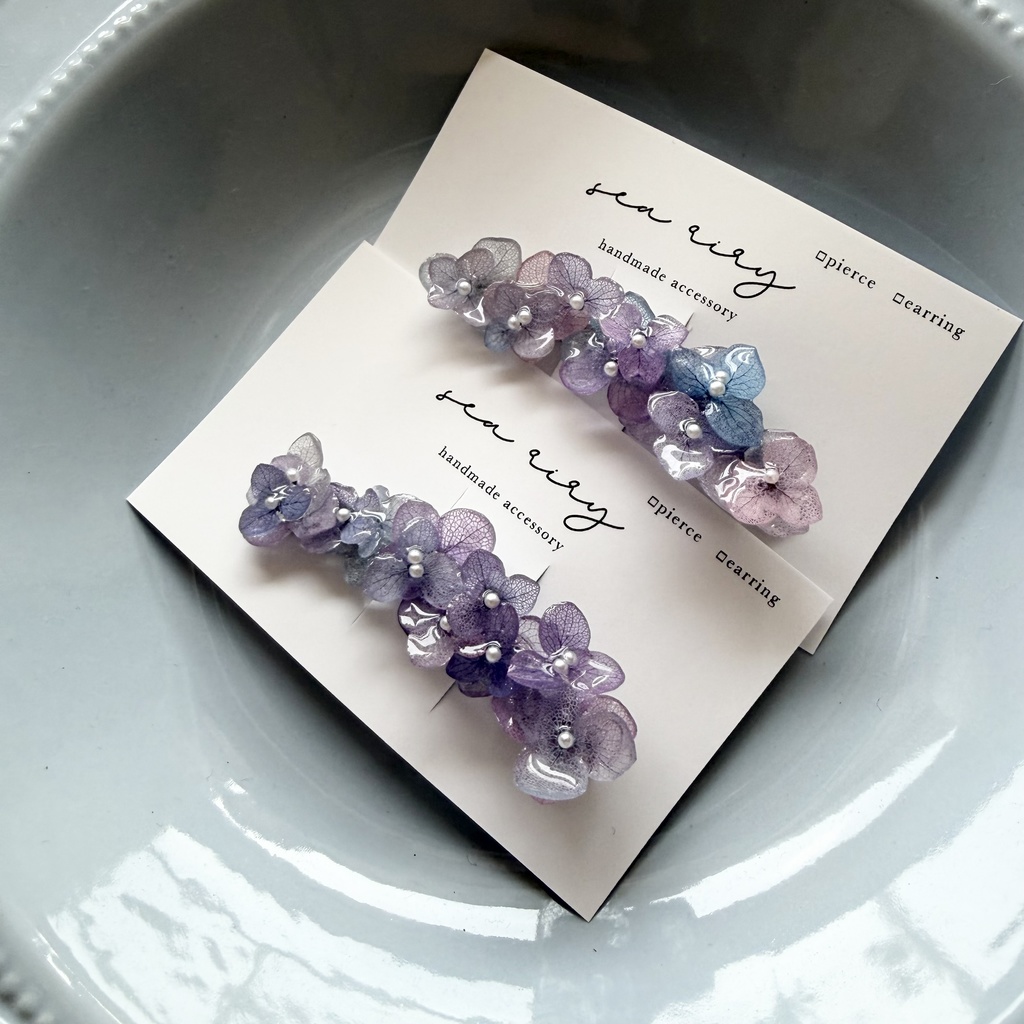 no.274 限定セット マーメイドの紫陽花ヘアクリップ 本物のお花 アジサイ ヘアクリップ 髪飾り 着物