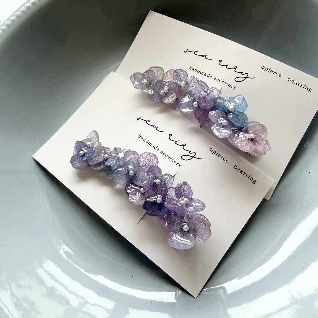 no.274 限定セット マーメイドの紫陽花ヘアクリップ 本物のお花 アジサイ ヘアクリップ 髪飾り 着物