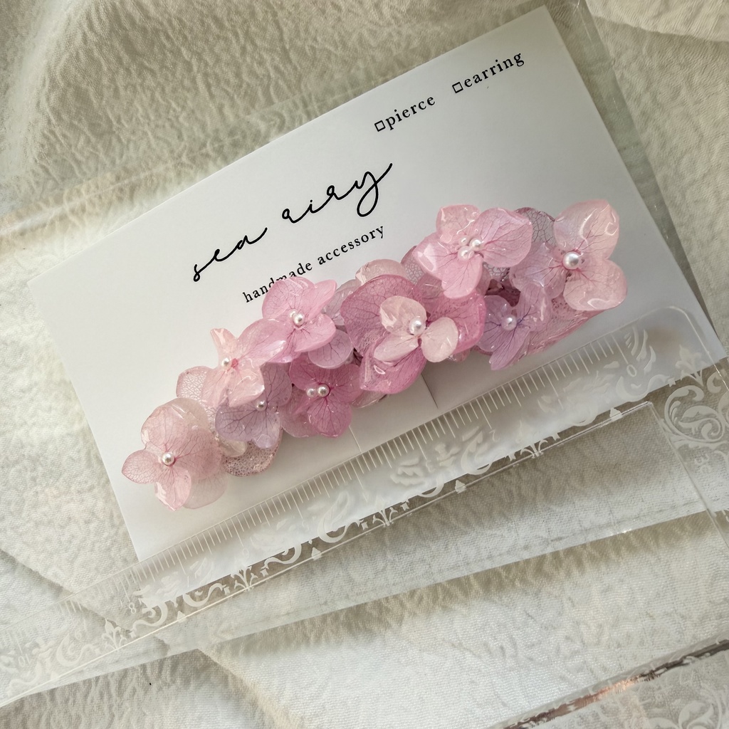 no.285 限定セット パステルライラックmixの紫陽花ヘアクリップ 本物のお花 アジサイ ヘアクリップ 髪飾り