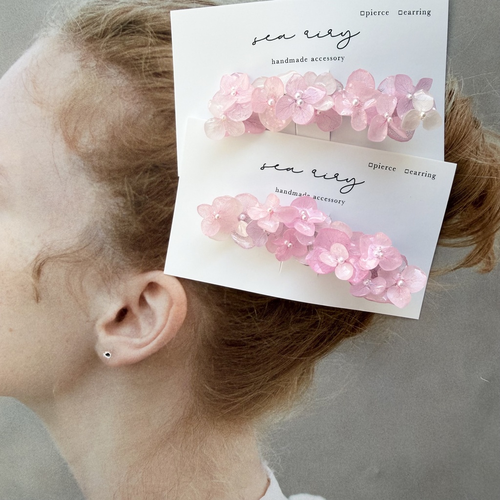 no.285 限定セット パステルライラックmixの紫陽花ヘアクリップ 本物のお花 アジサイ ヘアクリップ 髪飾り