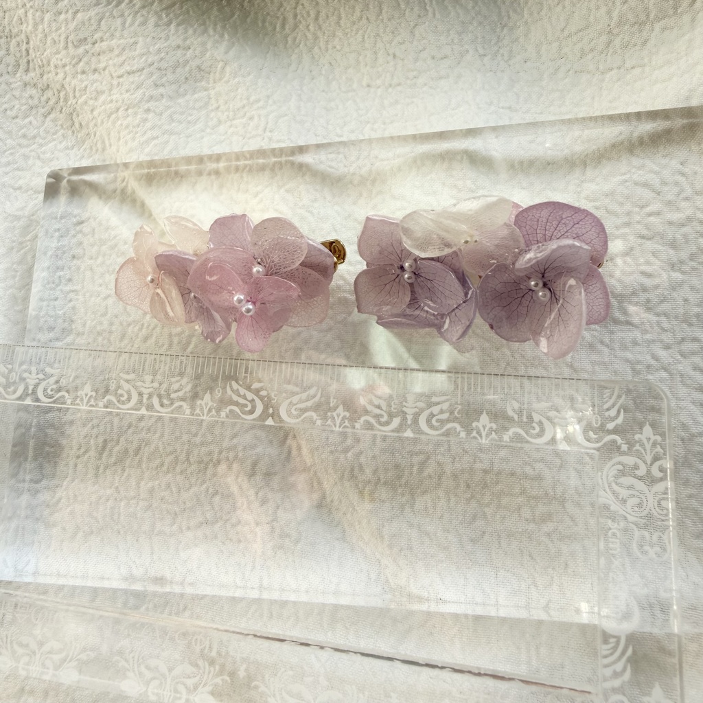 no.286 限定セット パステルライラックmixの紫陽花ミニヘアクリップ 紫陽花 ヘアクリップ ヘアアクセサリー 髪飾り