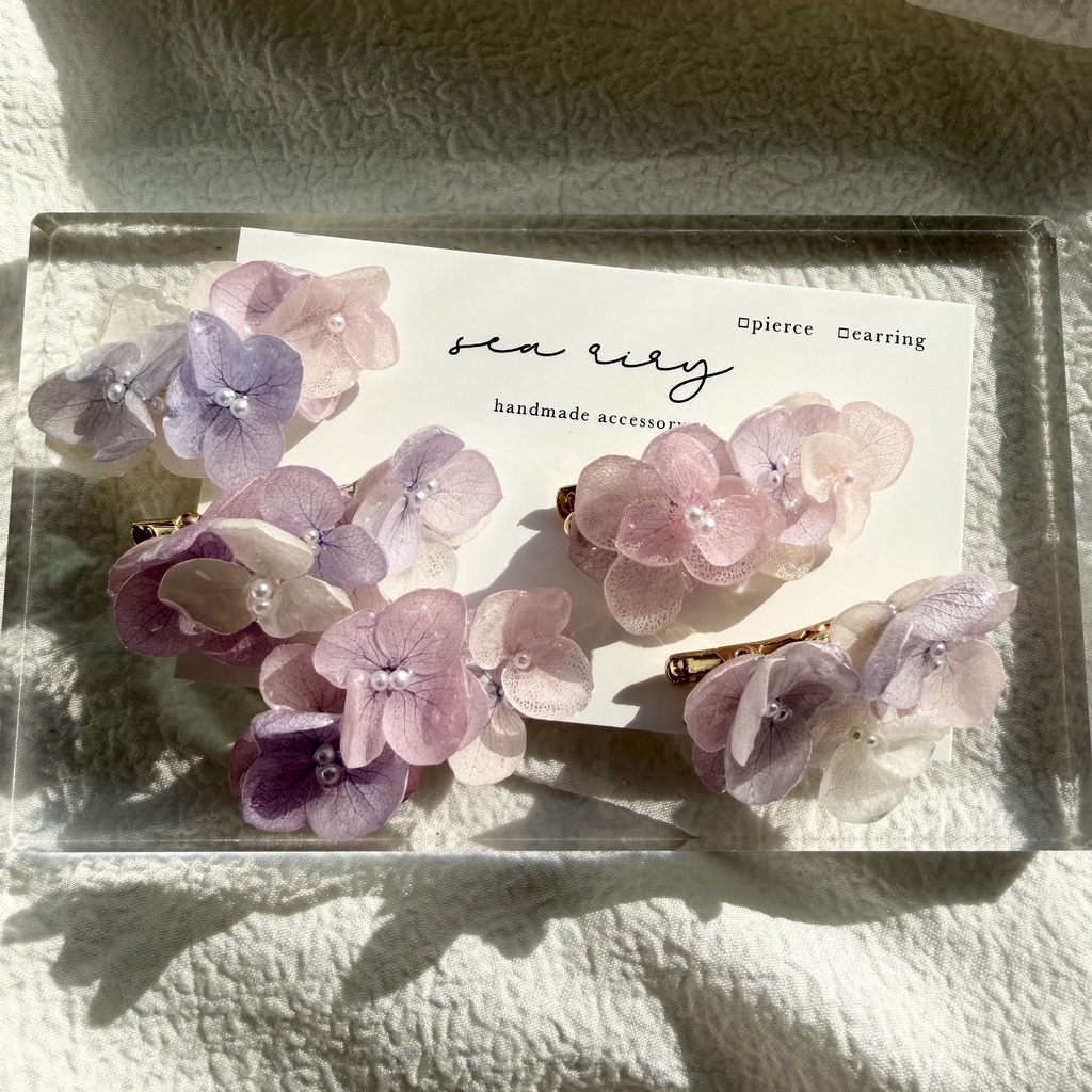no.286 限定セット パステルライラックmixの紫陽花ミニヘアクリップ 紫陽花 ヘアクリップ ヘアアクセサリー 髪飾り