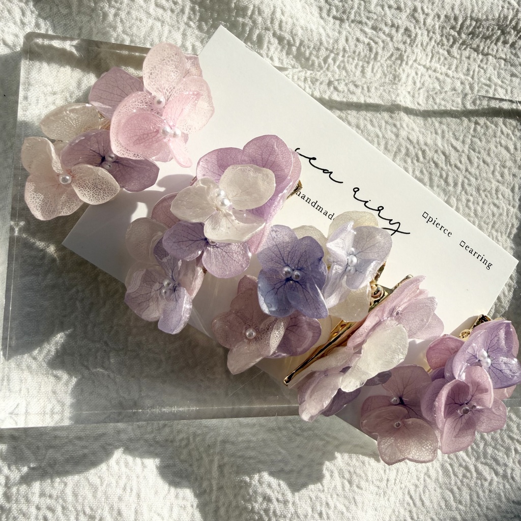 no.286 限定セット パステルライラックmixの紫陽花ミニヘアクリップ 紫陽花 ヘアクリップ ヘアアクセサリー 髪飾り