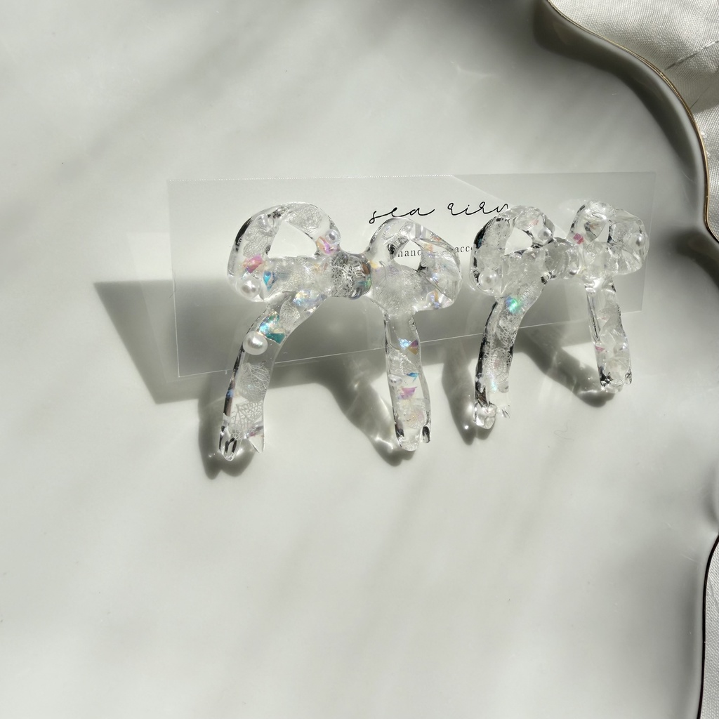 no.301 再販 紫陽花とパールのリボンピアス ribbon アジサイ パール リボン サージカルステンレス ピアス