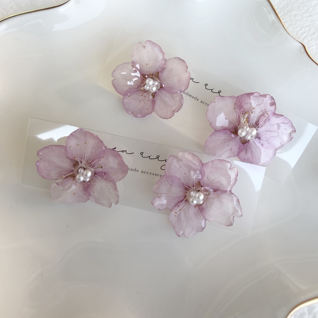 no.303 河津桜のピアス さくら さくらのピアス 桜 ピンク パール サージカルステンレスピアス 耳飾り