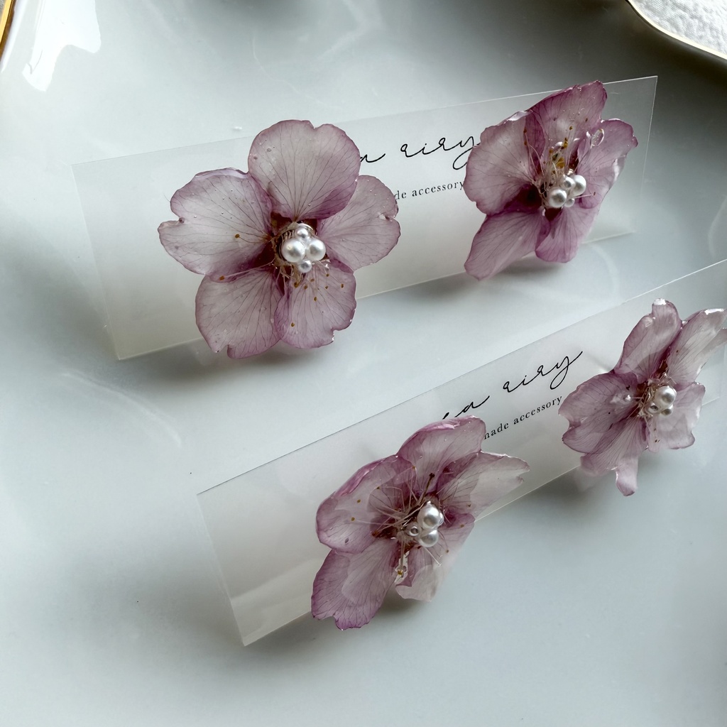 no.303 河津桜のピアス さくら さくらのピアス 桜 ピンク パール サージカルステンレスピアス 耳飾り