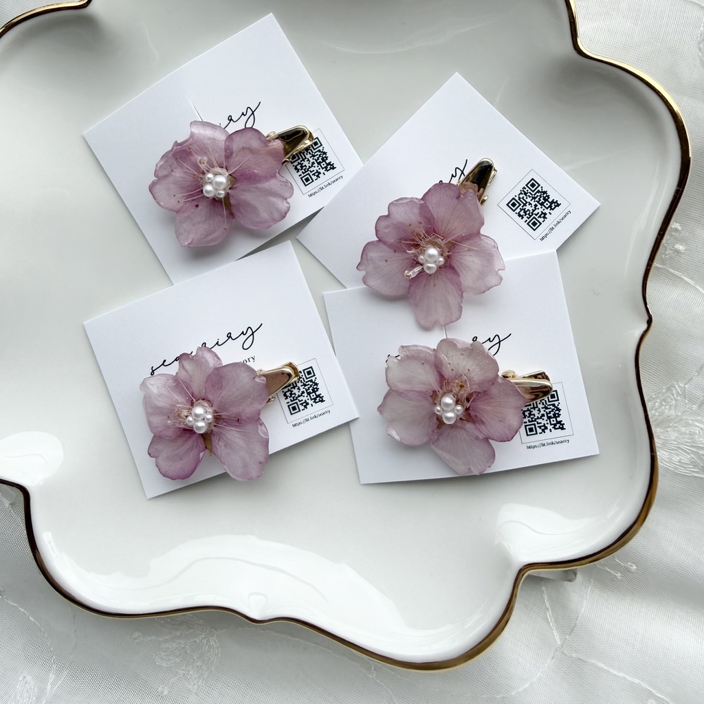 no.306 限定セット 河津桜のヘアクリップ セット 桜 さくら ヘアアクセサリー 髪飾り 春 ピンク サクラ