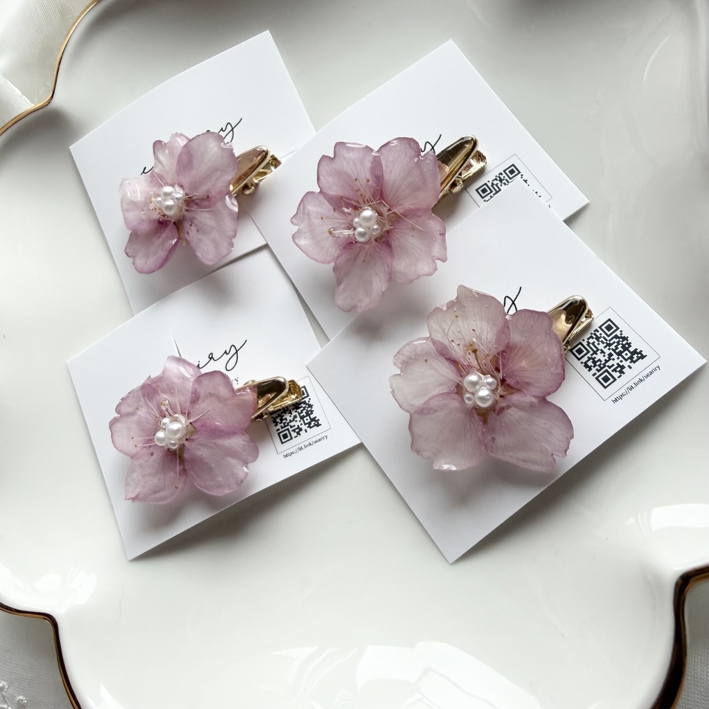 no.306 限定セット 河津桜のヘアクリップ セット 桜 さくら ヘアアクセサリー 髪飾り 春 ピンク サクラ