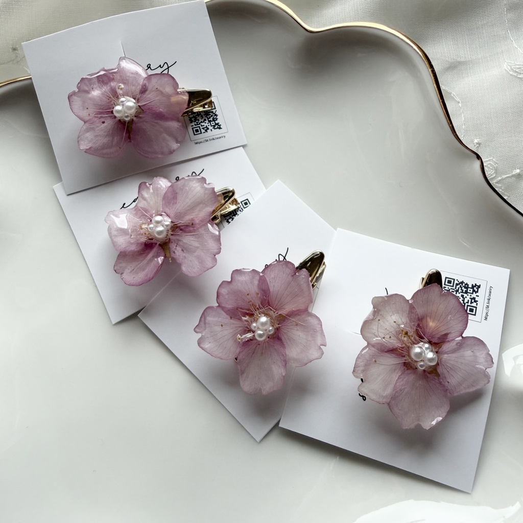 no.306 限定セット 河津桜のヘアクリップ セット 桜 さくら ヘアアクセサリー 髪飾り 春 ピンク サクラ