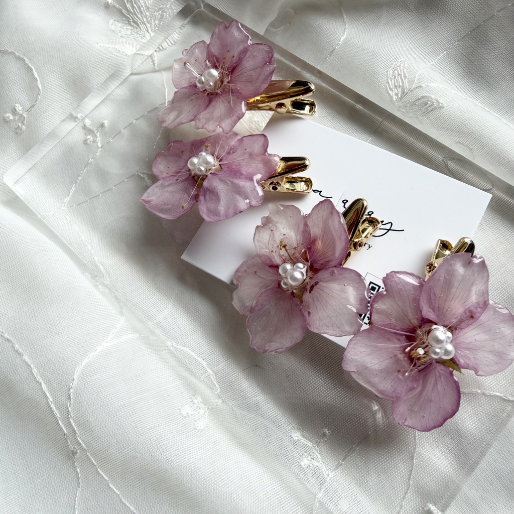 no.306 限定セット 河津桜のヘアクリップ セット 桜 さくら ヘアアクセサリー 髪飾り 春 ピンク サクラ