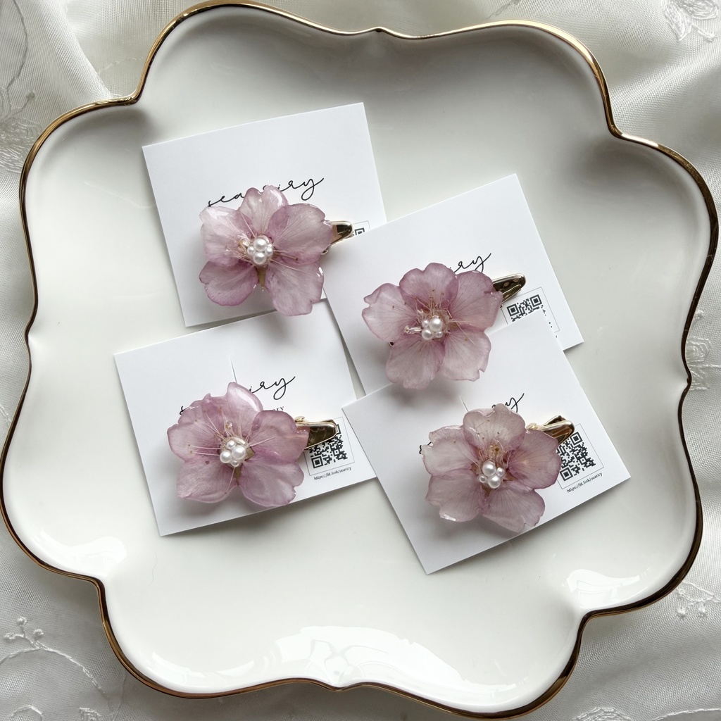 no.306 限定セット 河津桜のヘアクリップ セット 桜 さくら ヘアアクセサリー 髪飾り 春 ピンク サクラ