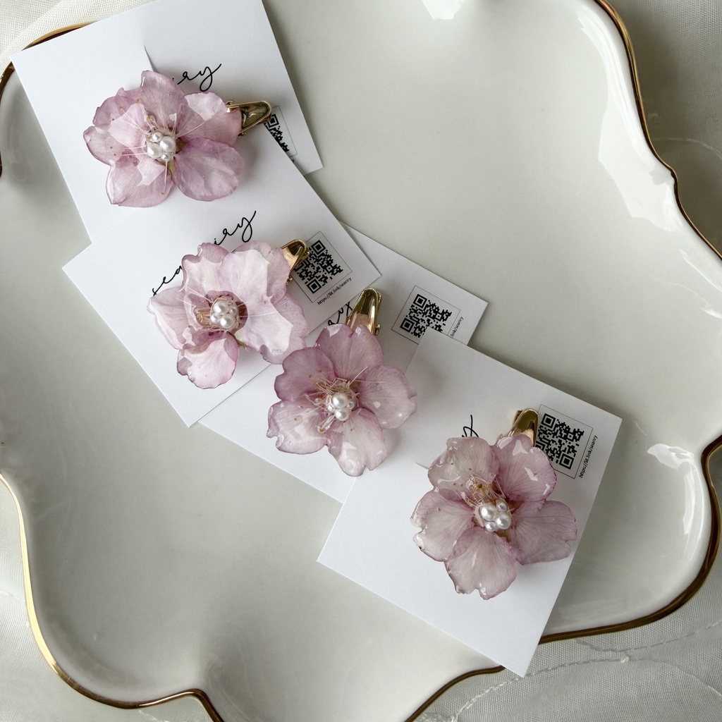 no.306 限定セット 河津桜のヘアクリップ セット 桜 さくら ヘアアクセサリー 髪飾り 春 ピンク サクラ