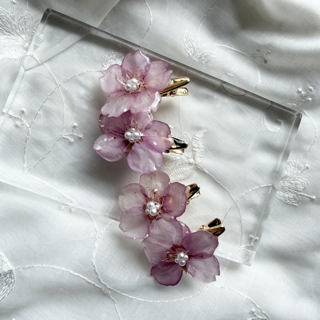 no.306 限定セット 河津桜のヘアクリップ セット 桜 さくら ヘアアクセサリー 髪飾り 春 ピンク サクラ