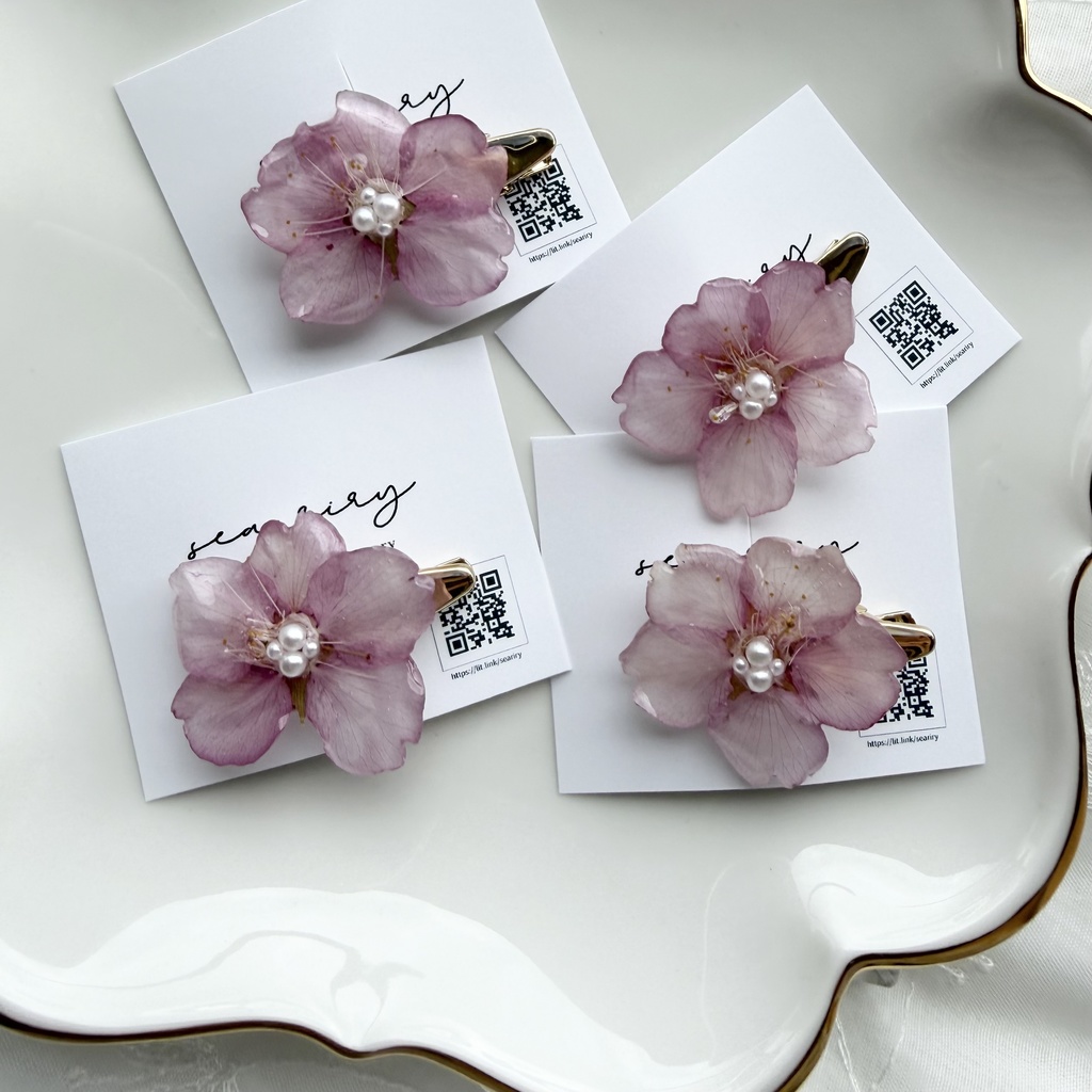 no.306 限定セット 河津桜のヘアクリップ セット 桜 さくら ヘアアクセサリー 髪飾り 春 ピンク サクラ