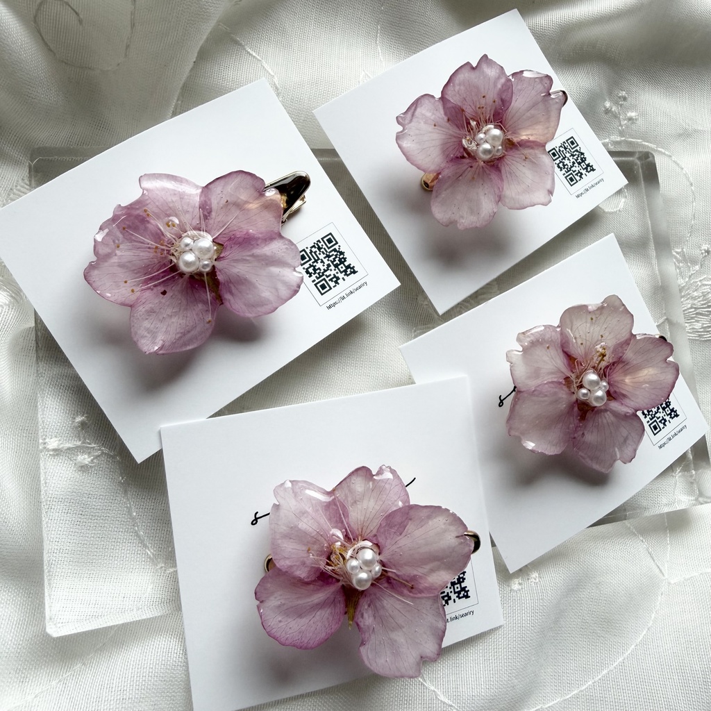 no.306 限定セット 河津桜のヘアクリップ セット 桜 さくら ヘアアクセサリー 髪飾り 春 ピンク サクラ