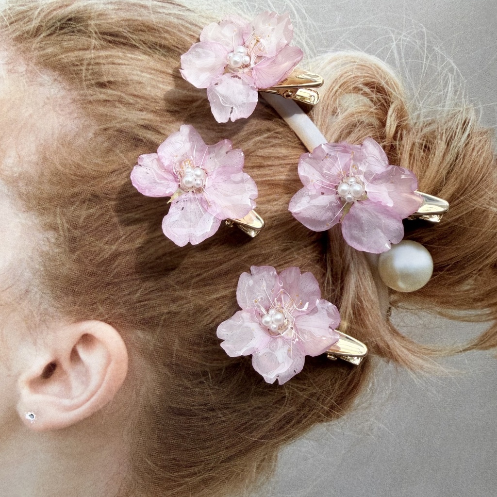 no.306 限定セット 河津桜のヘアクリップ セット 桜 さくら ヘアアクセサリー 髪飾り 春 ピンク サクラ