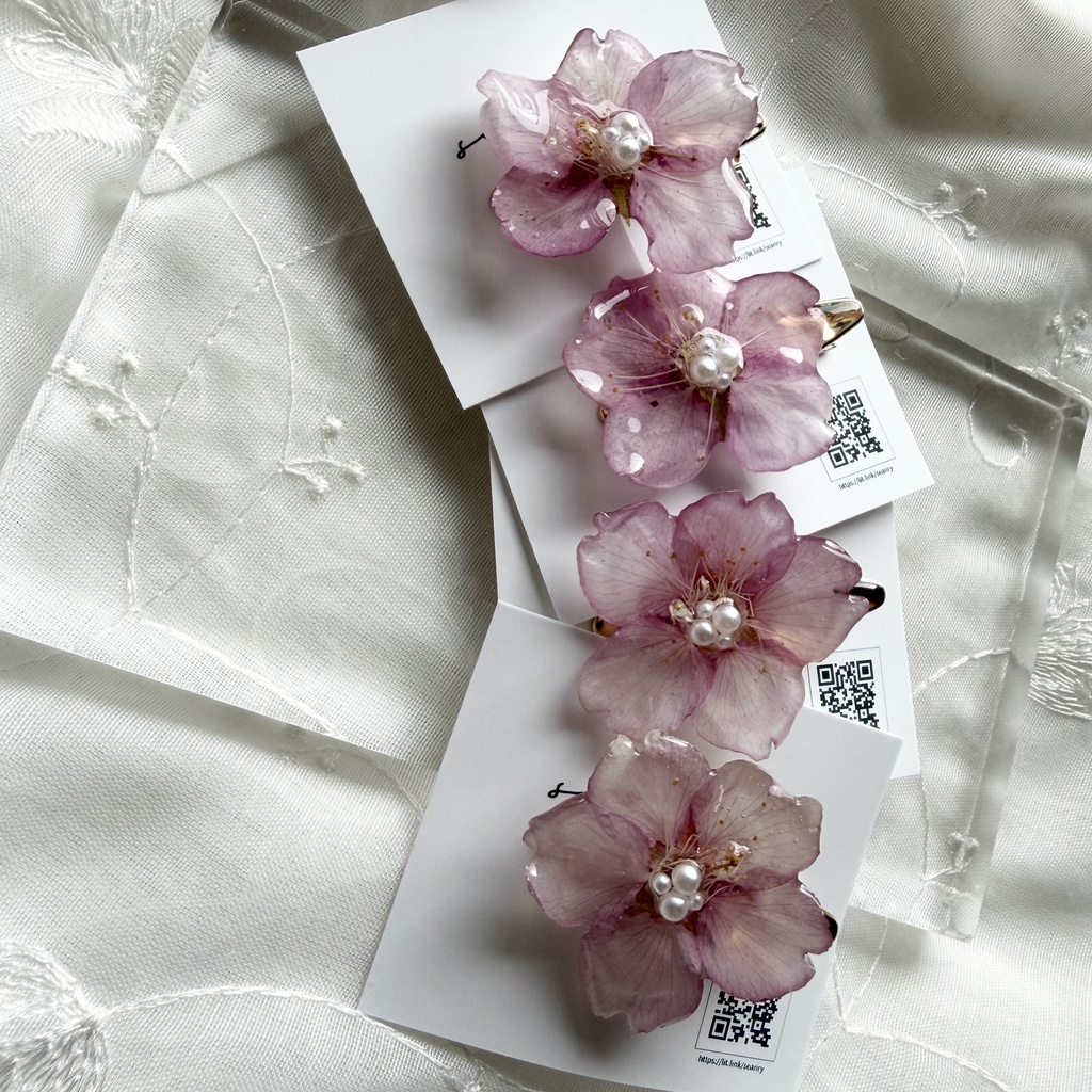 no.306 限定セット 河津桜のヘアクリップ セット 桜 さくら ヘアアクセサリー 髪飾り 春 ピンク サクラ