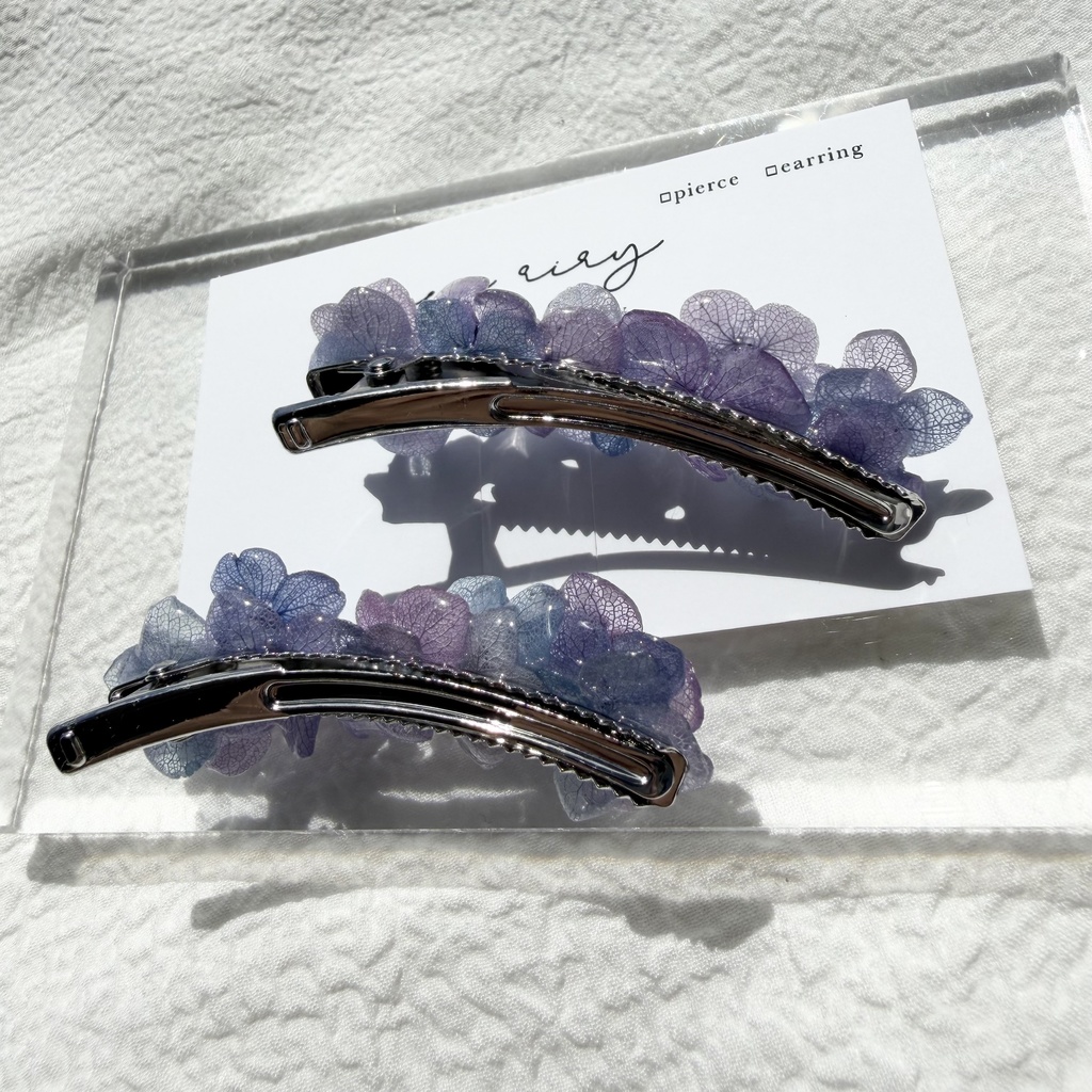 no.312 限定セット マーメイドの紫陽花ヘアクリップ 本物のお花 アジサイ ヘアクリップ 髪飾り 着物 浴衣