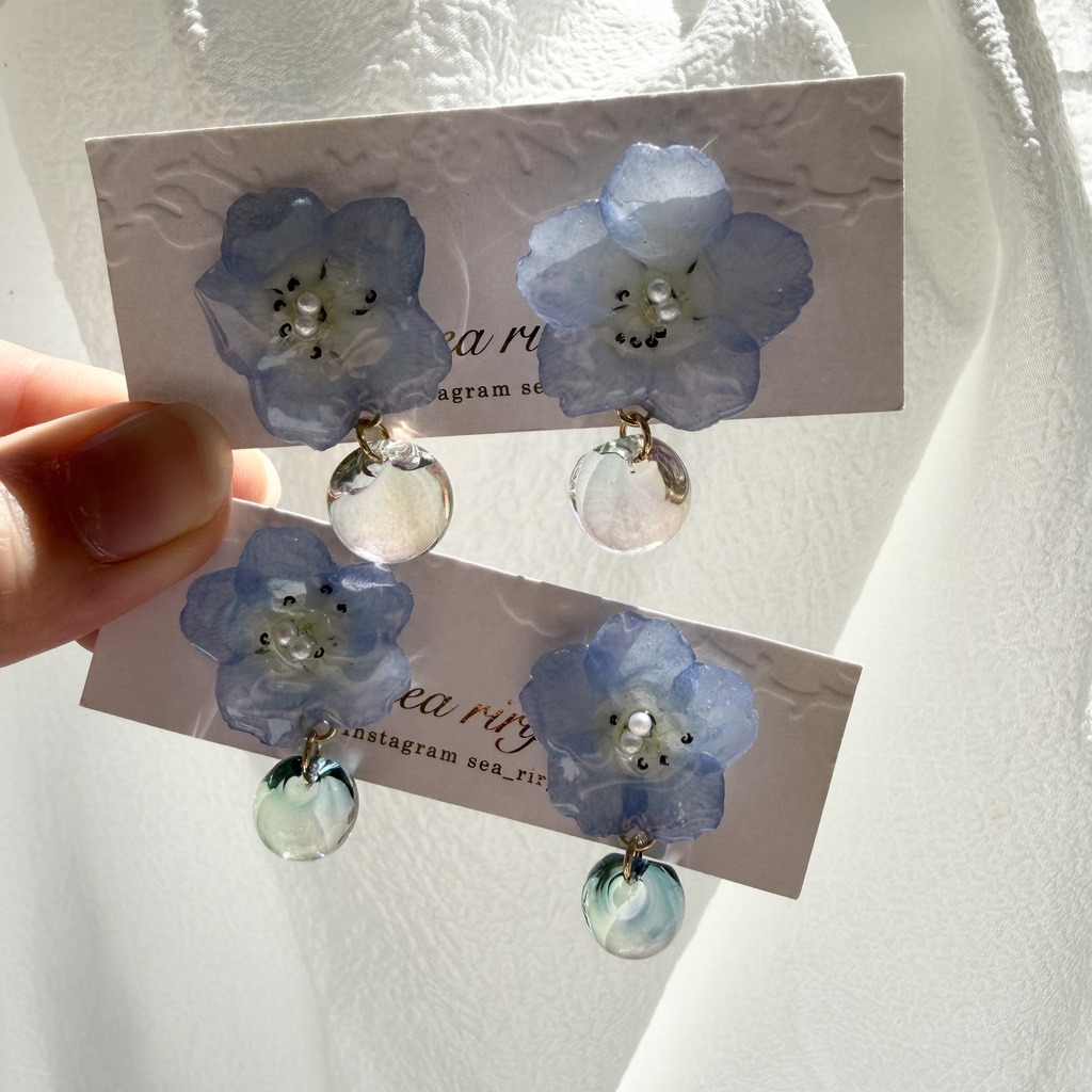 no.320 ネモフィラのピアス ジュルネ journee ゆらゆらピアス パール サージカルステンレス ピアス