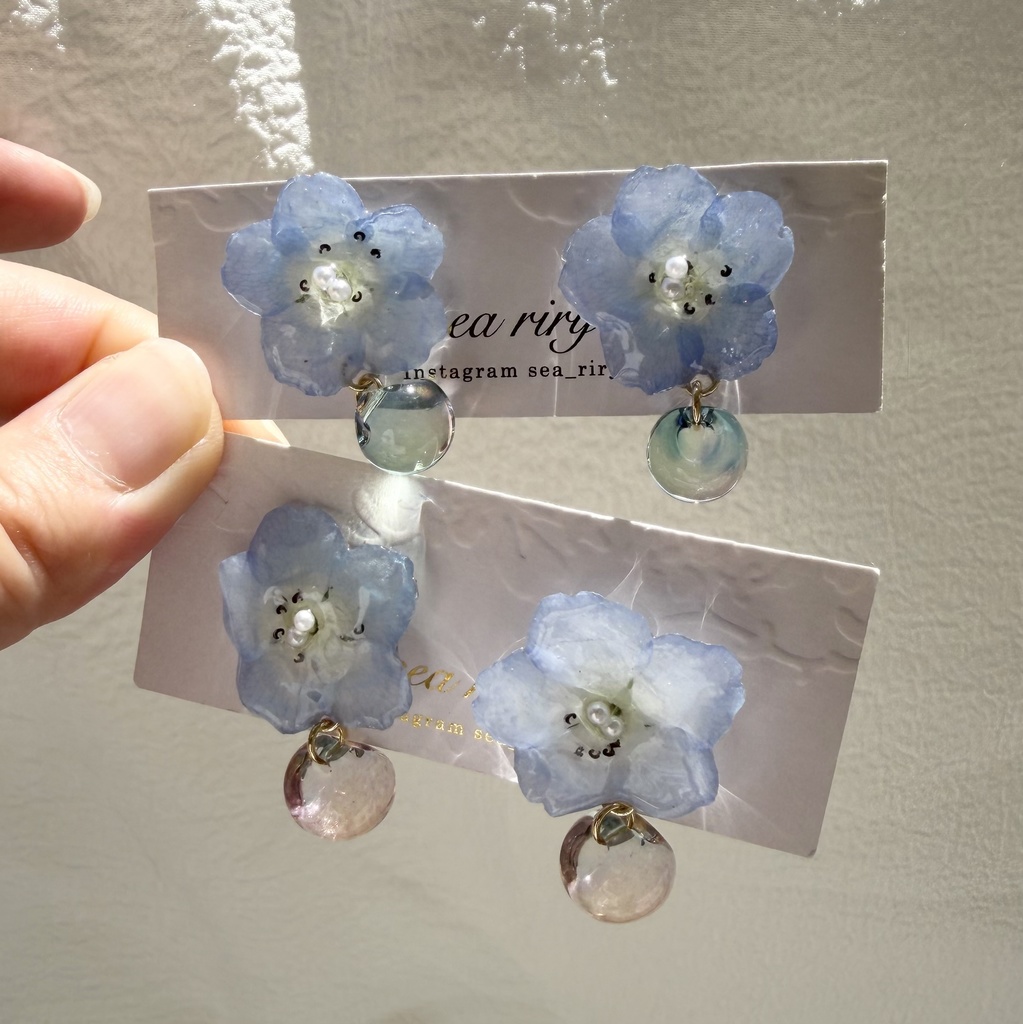 no.320 ネモフィラのピアス ジュルネ journee ゆらゆらピアス パール サージカルステンレス ピアス