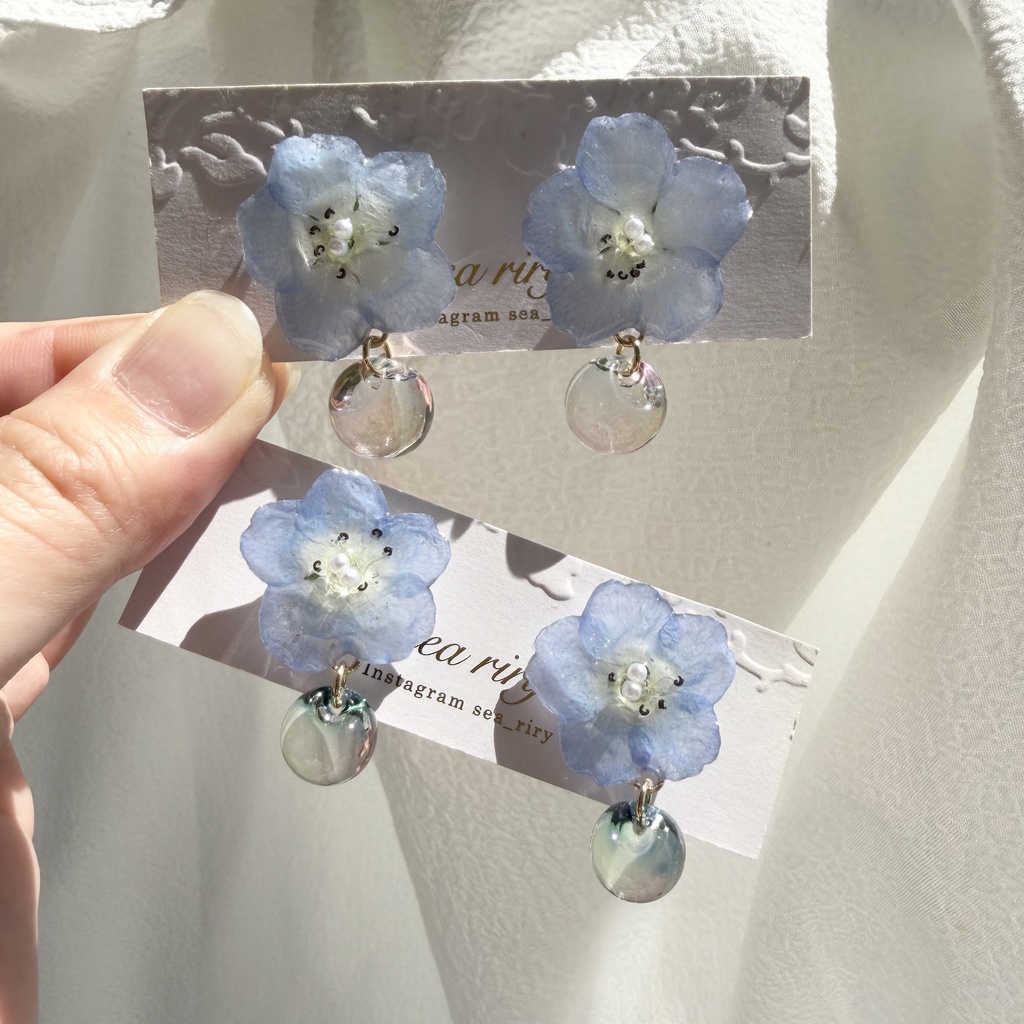 no.320 ネモフィラのピアス ジュルネ journee ゆらゆらピアス パール サージカルステンレス ピアス