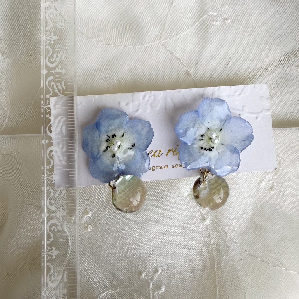 no.320 ネモフィラのピアス ジュルネ journee ゆらゆらピアス パール サージカルステンレス ピアス