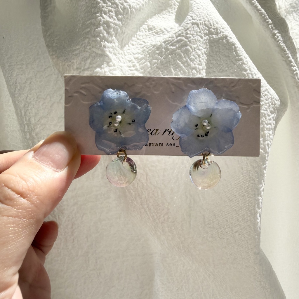 no.320 ネモフィラのピアス ジュルネ journee ゆらゆらピアス パール サージカルステンレス ピアス