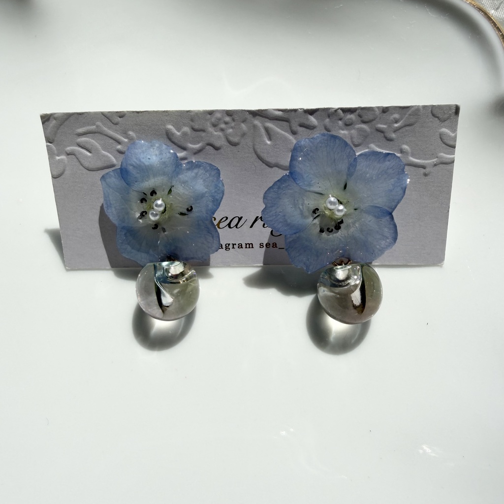 no.320 ネモフィラのピアス ジュルネ journee ゆらゆらピアス パール サージカルステンレス ピアス