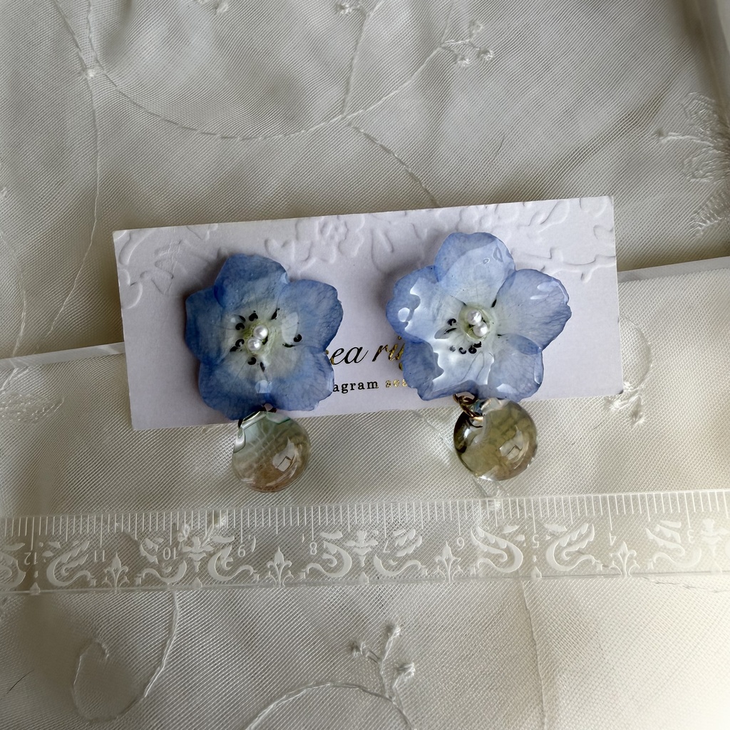 no.320 ネモフィラのピアス ジュルネ journee ゆらゆらピアス パール サージカルステンレス ピアス