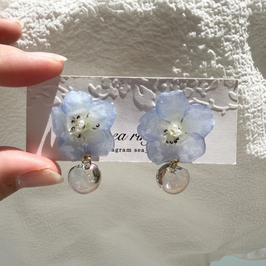 no.320  ネモフィラのピアス  ジュルネ  journee  ゆらゆらピアス  パール  サージカルステンレス  ピアス