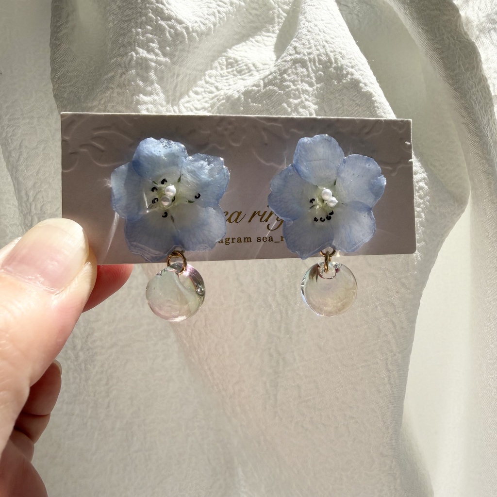 no.320 ネモフィラのピアス ジュルネ journee ゆらゆらピアス パール サージカルステンレス ピアス