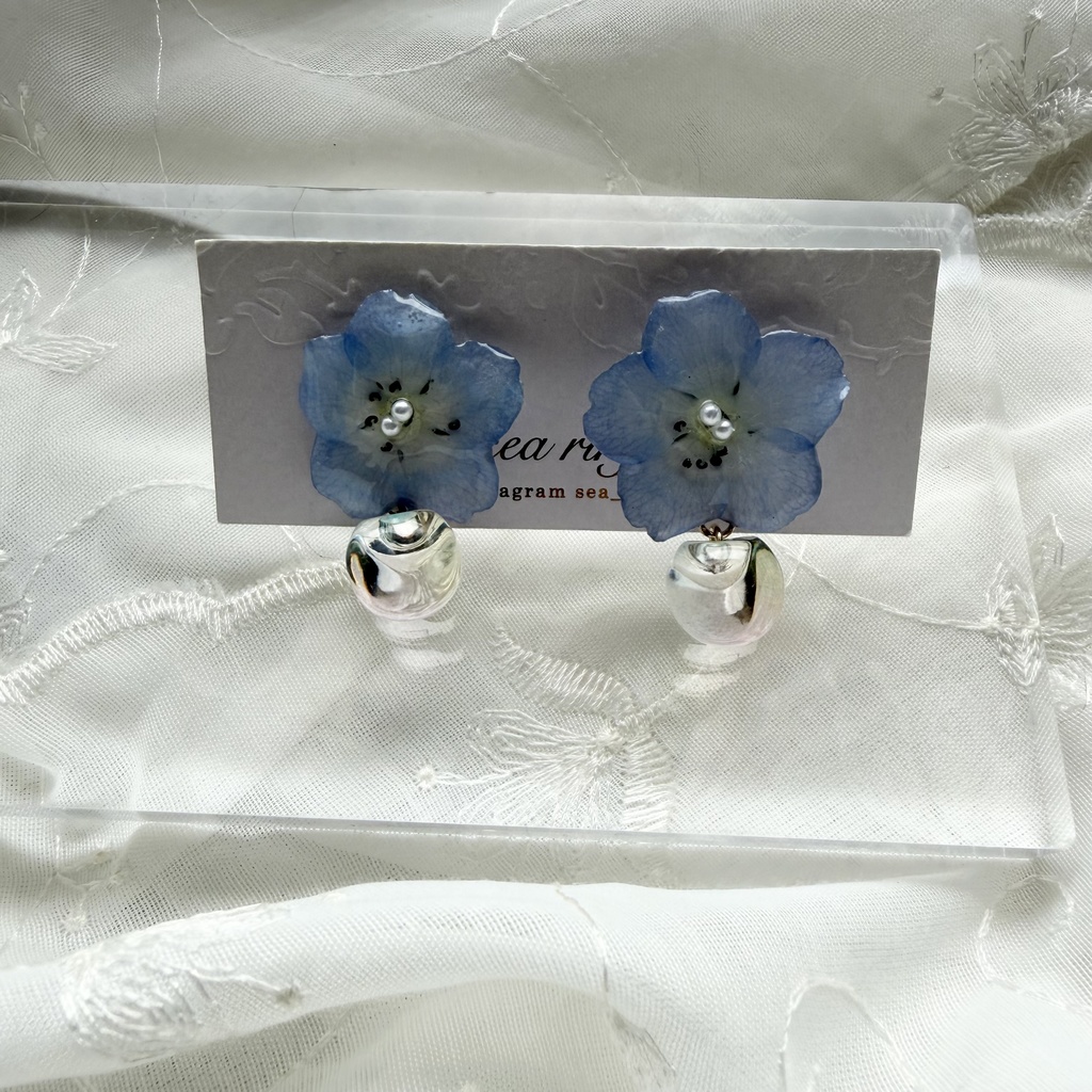 no.320 ネモフィラのピアス ジュルネ journee ゆらゆらピアス パール サージカルステンレス ピアス