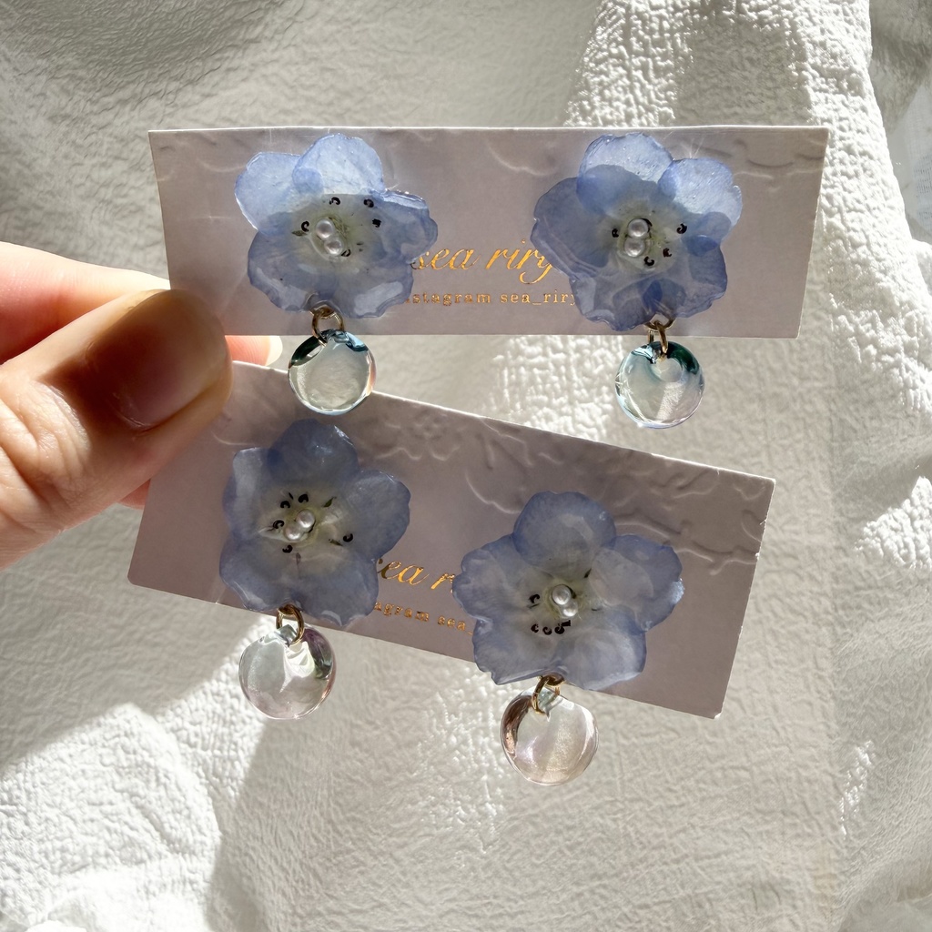 no.320 ネモフィラのピアス ジュルネ journee ゆらゆらピアス パール サージカルステンレス ピアス