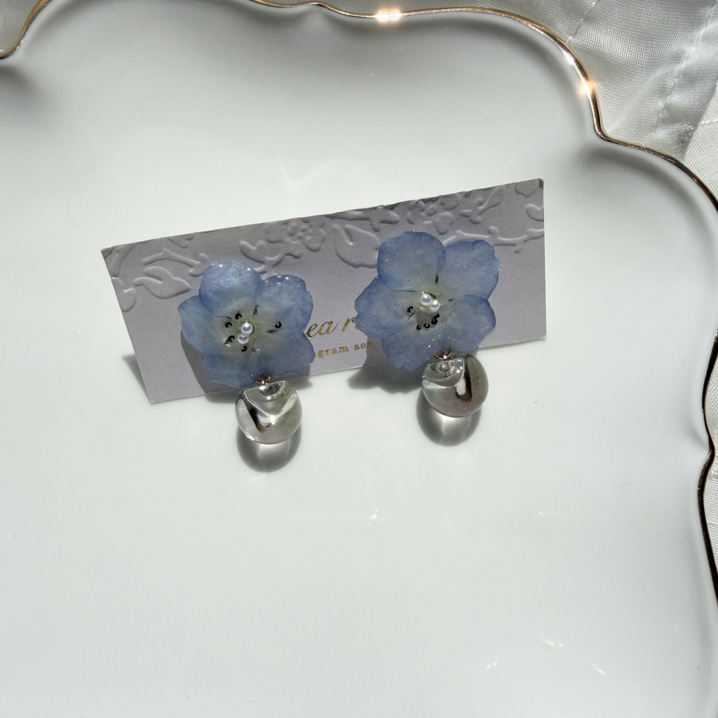 no.320 ネモフィラのピアス ジュルネ journee ゆらゆらピアス パール サージカルステンレス ピアス