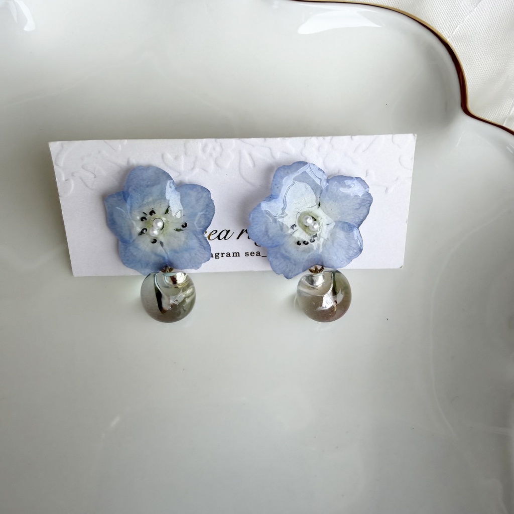 no.320 ネモフィラのピアス ジュルネ journee ゆらゆらピアス パール サージカルステンレス ピアス