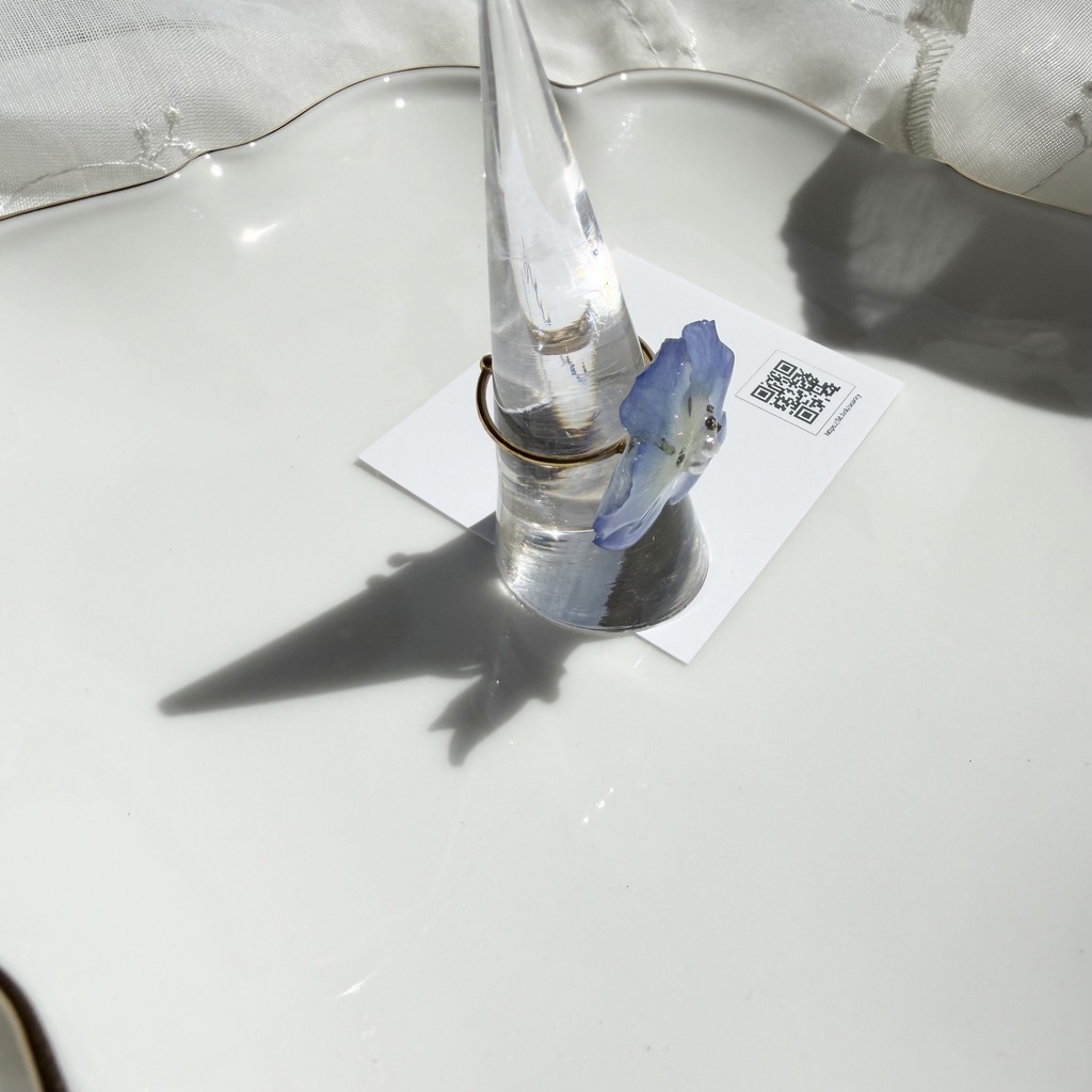 no.321 ネモフィラの指輪 リング ネモフィラ ブルー パール サージカルステンレス 約8号サイズ 指輪