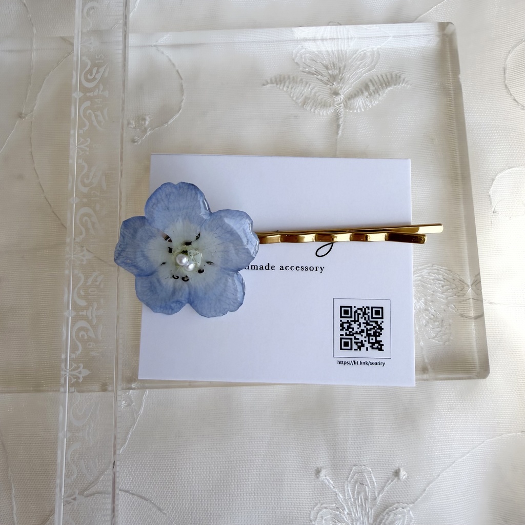 no.325 限定セット 淡色ブルーのネモフィラヘアピン ネモフィラ ヘアアクセサリー ヘアピン レジンアクセサリー