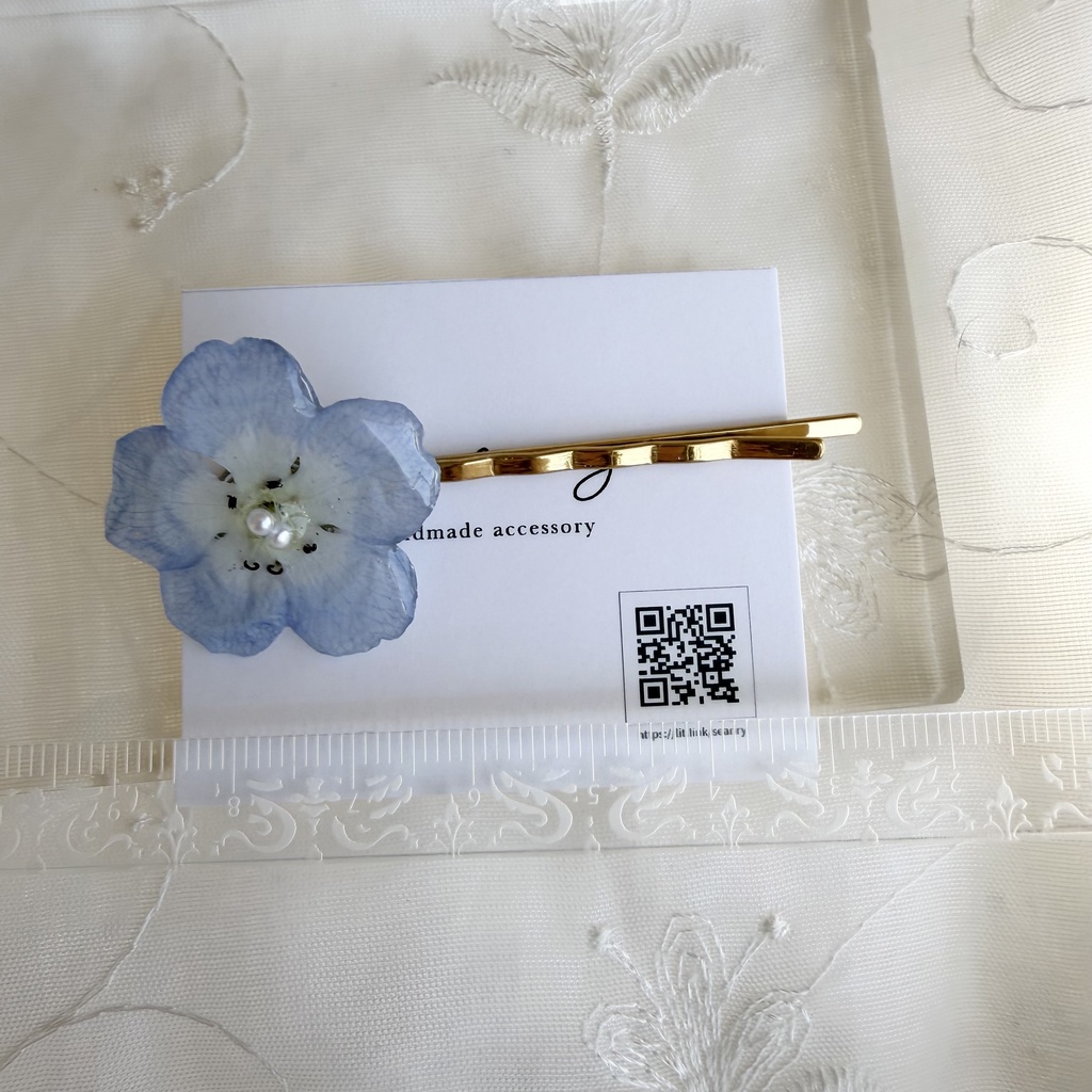 no.325 限定セット 淡色ブルーのネモフィラヘアピン ネモフィラ ヘアアクセサリー ヘアピン レジンアクセサリー