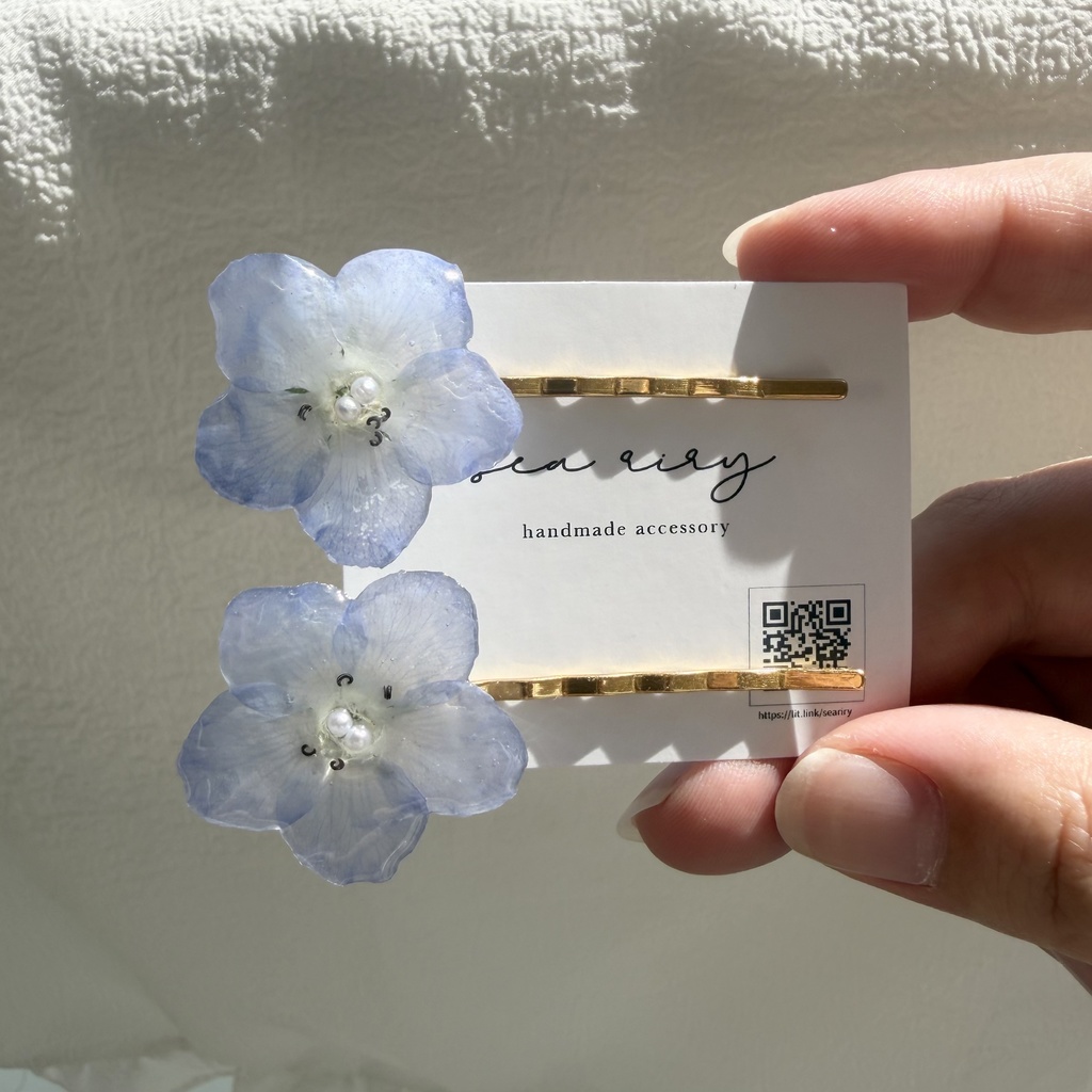 no.326 限定セット ネモフィラのヘアピン ネモフィラ ブルー ヘアアクセサリー ヘアピン レジンアクセサリー
