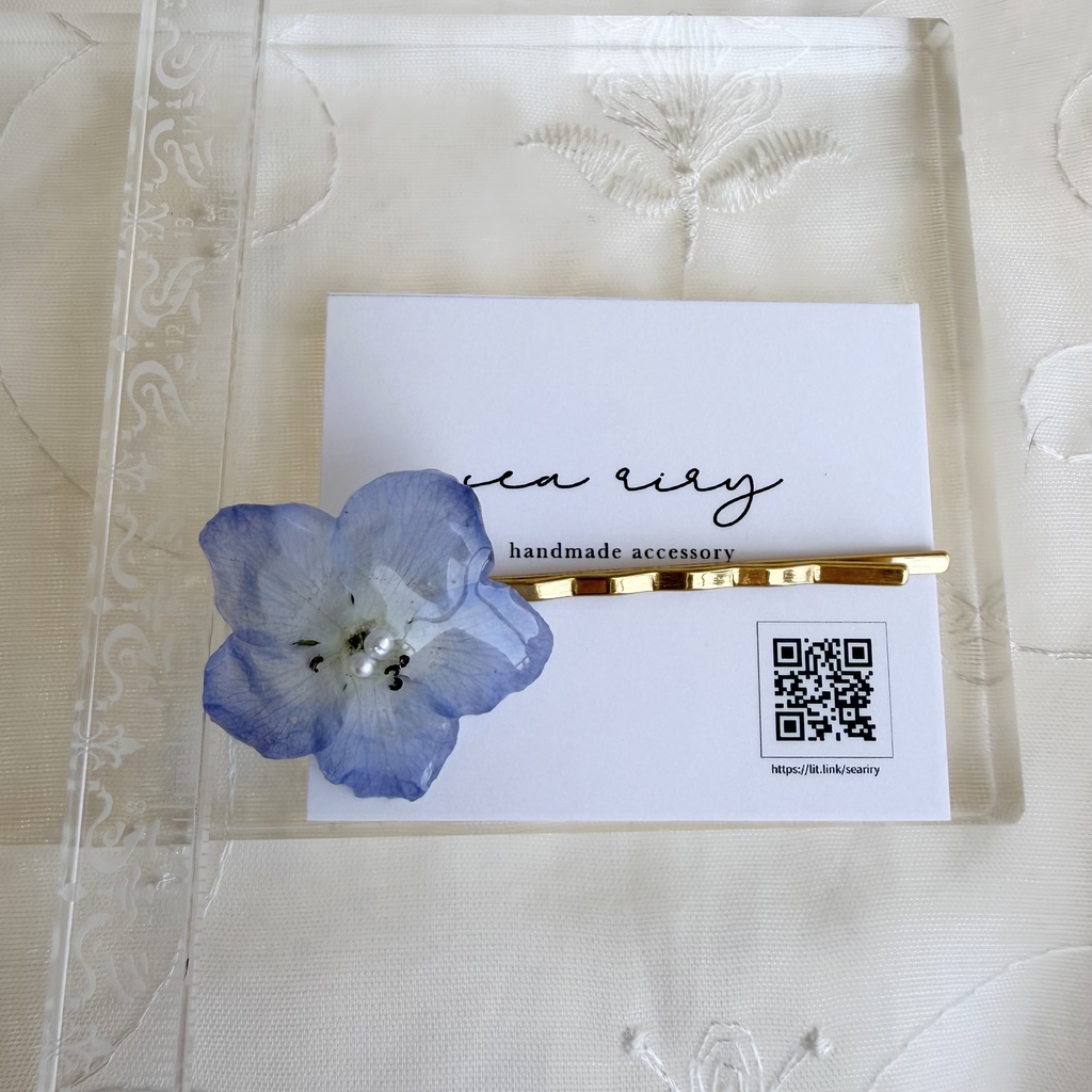 no.326 限定セット ネモフィラのヘアピン ネモフィラ ブルー ヘアアクセサリー ヘアピン レジンアクセサリー