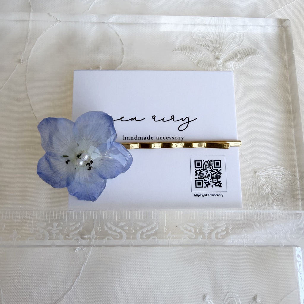 no.326 限定セット ネモフィラのヘアピン ネモフィラ ブルー ヘアアクセサリー ヘアピン レジンアクセサリー